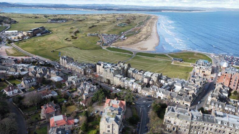 St Andrews Holiday Homes aerial view of st andrews