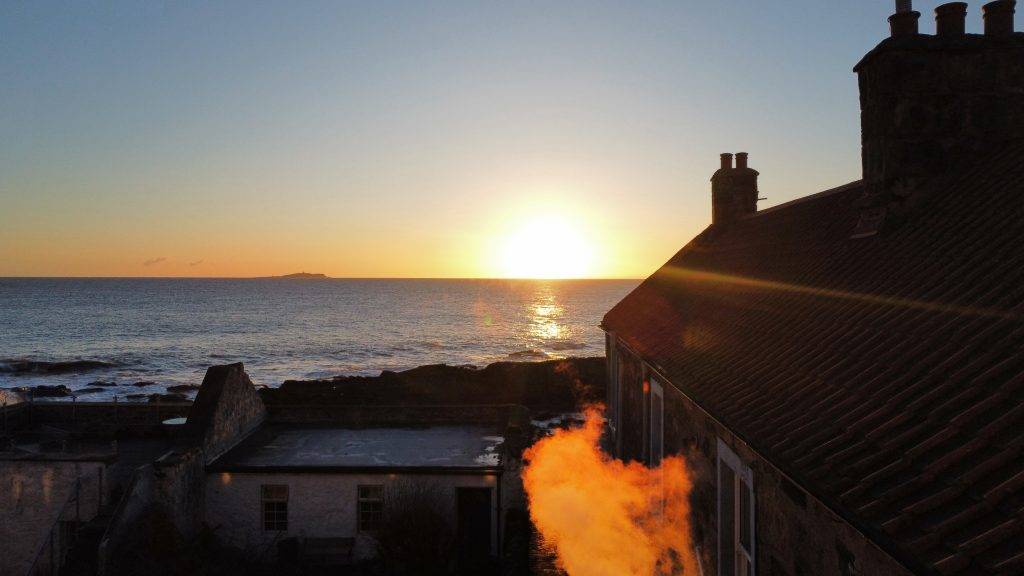 The seaview from some accommodation in anstruther
